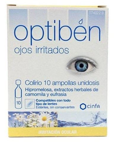 Optiben for Irritated Eyes Eye Droplet 10 Ampoules