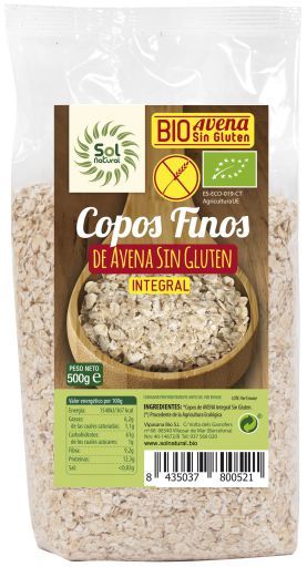 Fine Oat Flakes Gluten Bio 500 gr